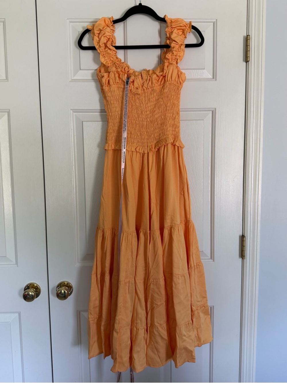 House of CB Orange Tiered Smocked Midi Dress - Picture 4 of 5